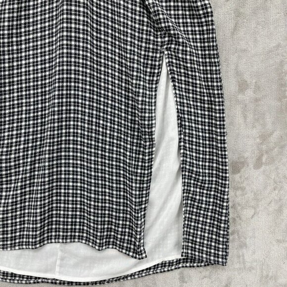 Abercrombie & Fitch Black and White Checkered Midi Dress - Picture 3 of 16